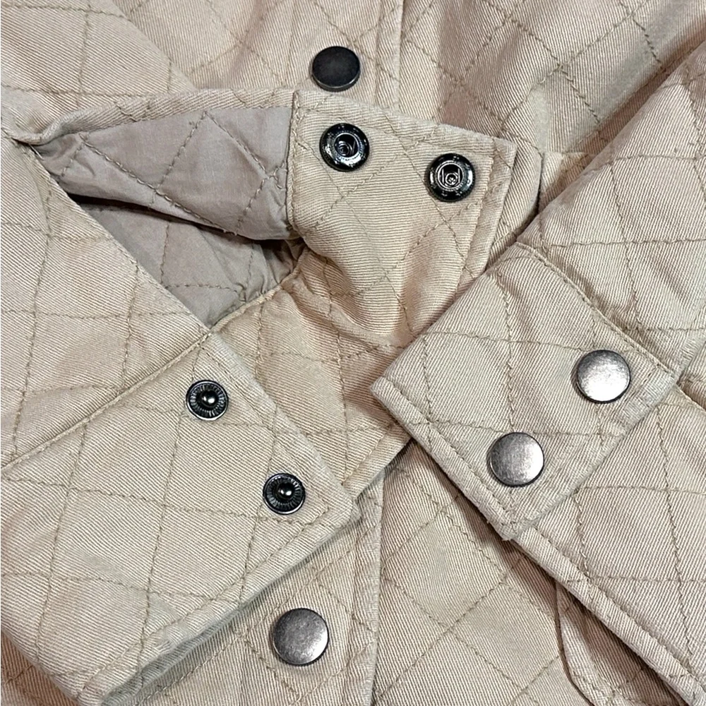 🎉HP🎉 NWT Vernacular Puff Sleeved Cropped Quilted Jacket in Cream. Size Large - Picture 12 of 16